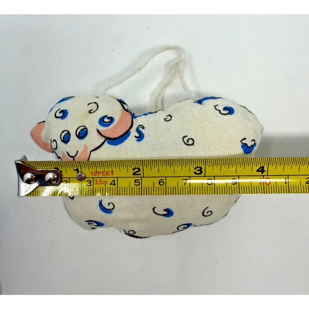 Handmade Fabric Nativity Ornaments Mary Baby Jesus Sheep Lot of 2